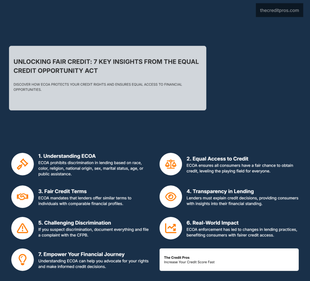How the Equal Credit Opportunity Act (ECOA) Supports Your Credit Improvement Efforts 2 how the equal credit opportunity act